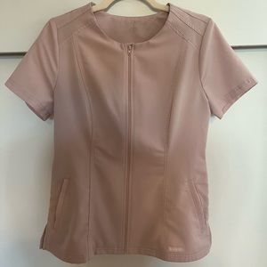 Jaanuu Zip-Pocket Moto Scrub Top